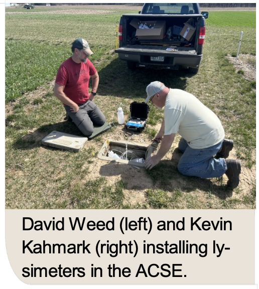 David Weed (left) and Kevin Kahmark (right) installing lysimeters